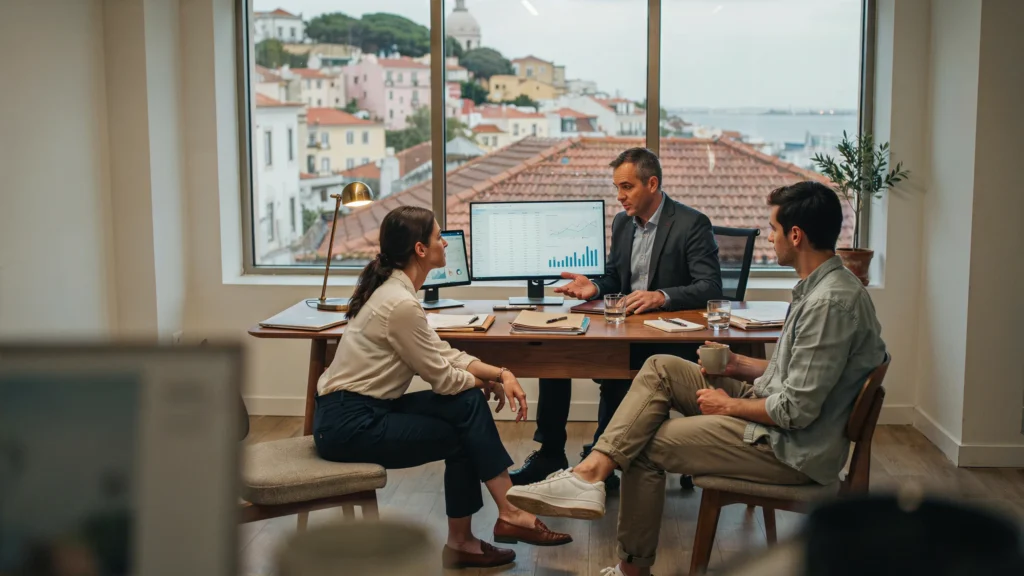An young couple of entrepreneurs looking for advice et an English-speaking accountant in Lisbon